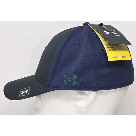 Under Armour Greens At Beaumont Fitted Stretch Black Golf Hat Cap L XL NWT PGA‎ - Picture 3 of 13